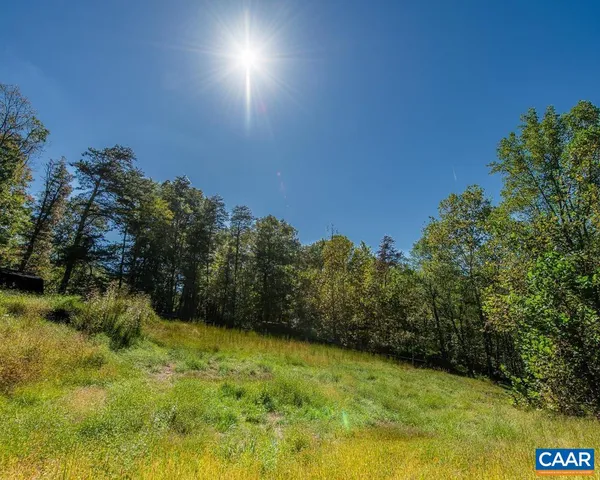 an aerial view of residential house with green space