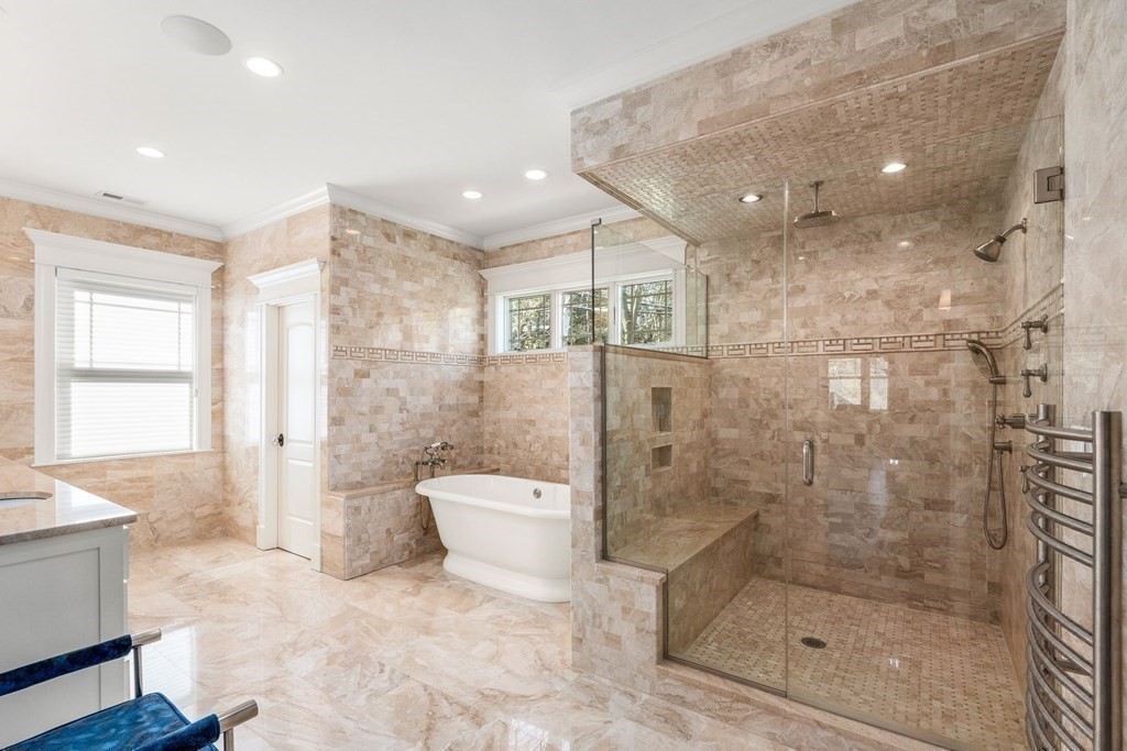 9 Nardell Road Newton, MA 02459 - Photo 20 of 32 a bathroom with a shower a toilet and a sink