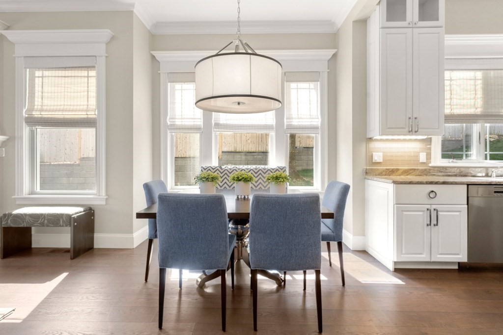 9 Nardell Road Newton, MA 02459 - Photo 6 of 32 a dining room with furniture window wooden floor
