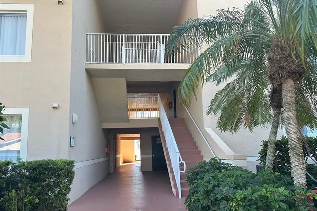 front view of a hallway with front door