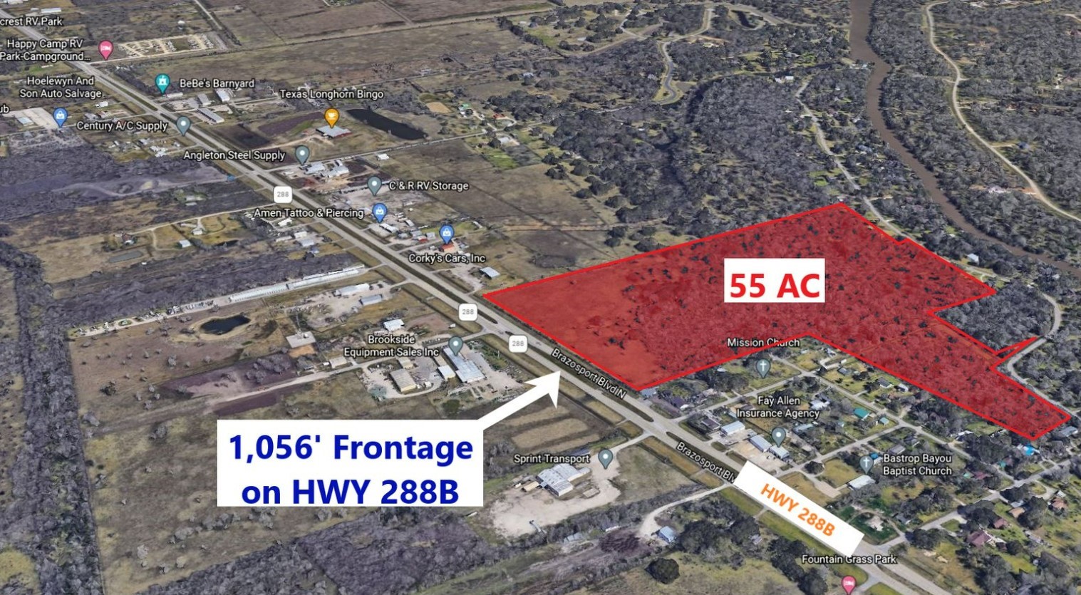 0 South S Highway Angleton, TX 77515 - Photo 3 of 4 view of a red and white sign