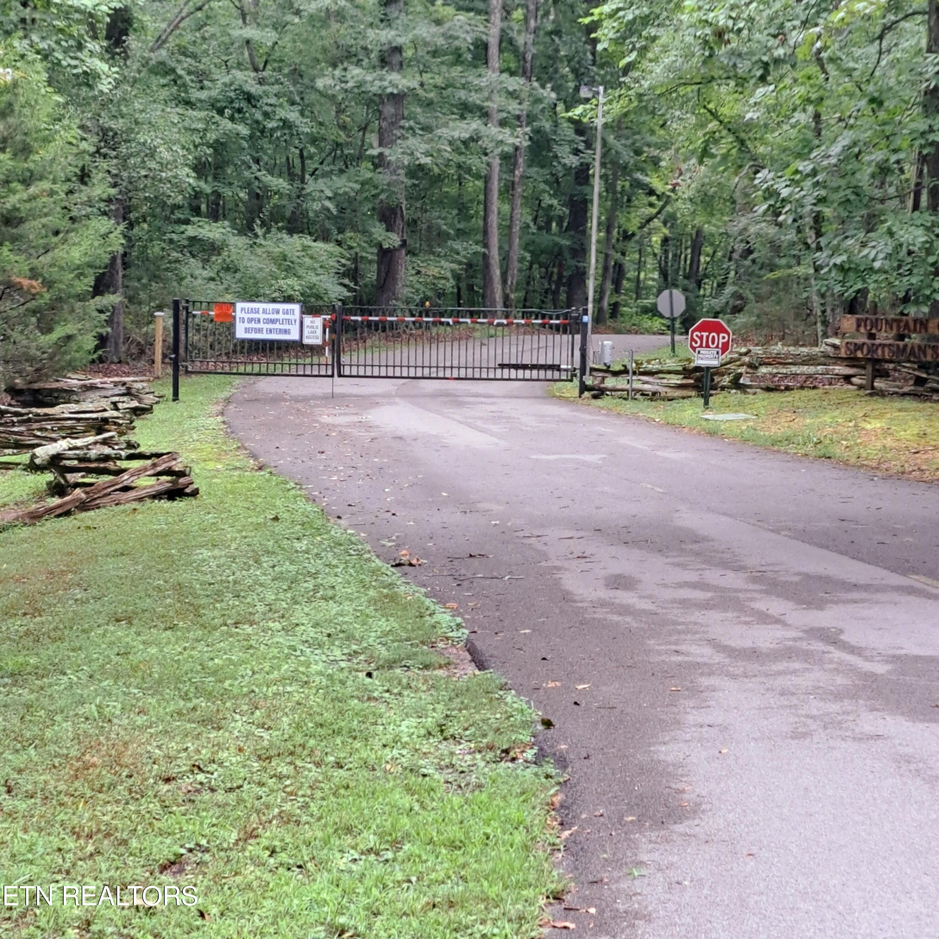 Gated entrance to subdivision