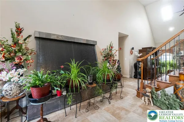 a potted plant sitting in front of a house