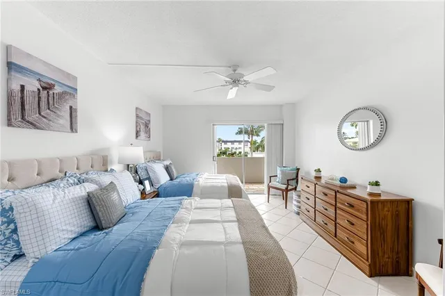 a bedroom with two beds and painting on the wall