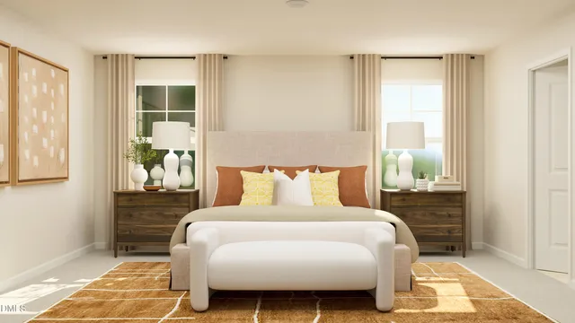 a living room with furniture