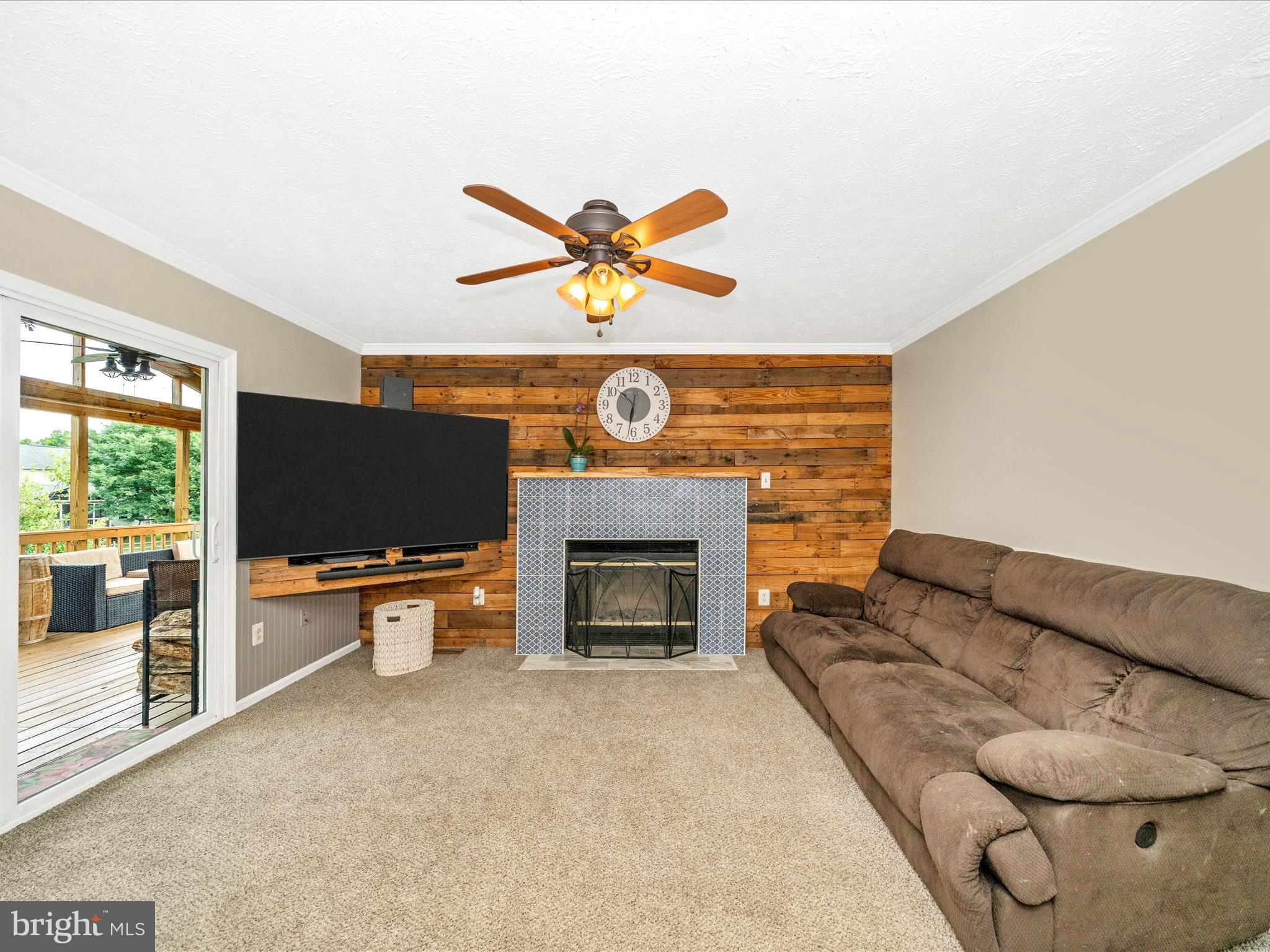 5004 Mallard Lane Frederick, MD 21703 - Photo 20 of 35 a living room with furniture a flat screen tv and a fireplace