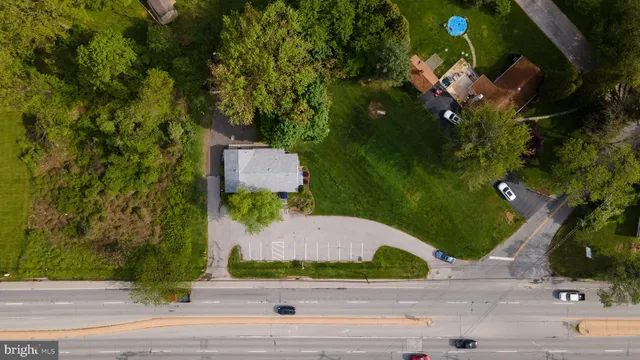 an aerial view of a house