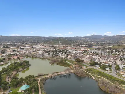 a view of a city with lake