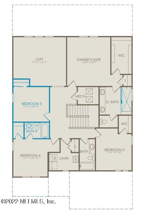 354 Red Barn Road St. Augustine, FL 32092 - Photo 3 of 3 Yorkshire Floorplan 2nd Floor