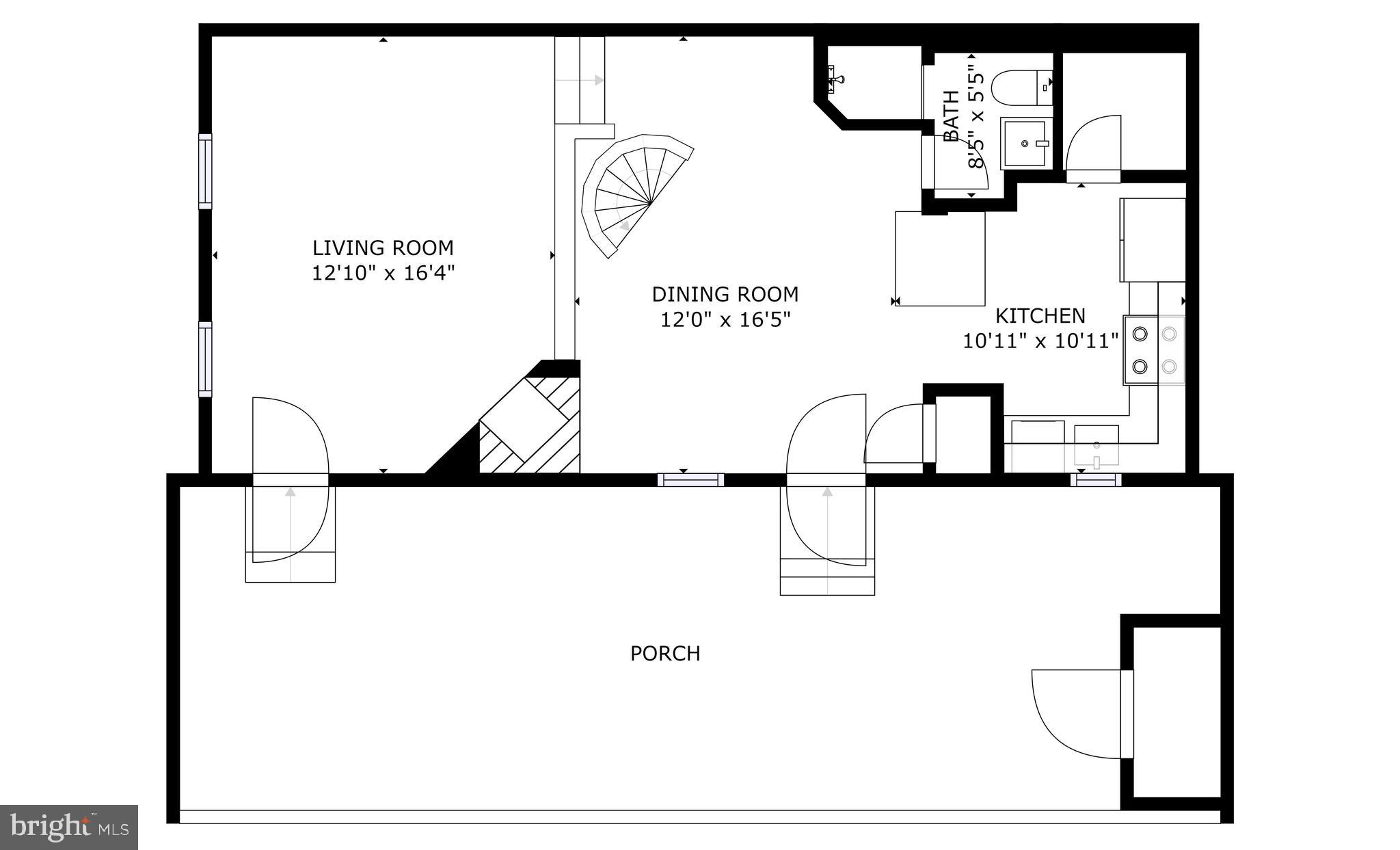 642 Pickford Place Northeast Washington, DC 20002 - Photo 32 of 33 Floorplan of first floor and fenced patio/garden