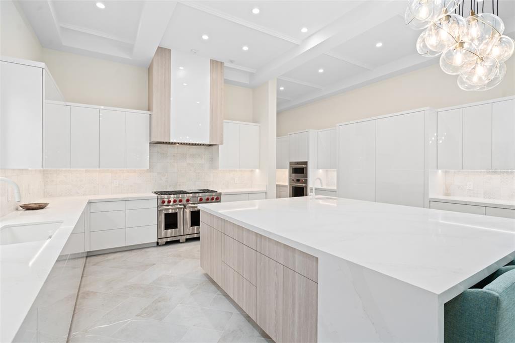 10065 Autumn Mist Lane Orlando, FL 32836 - Photo 28 of 65 a large white kitchen with a stove a sink dishwasher and a refrigerator with wooden floor