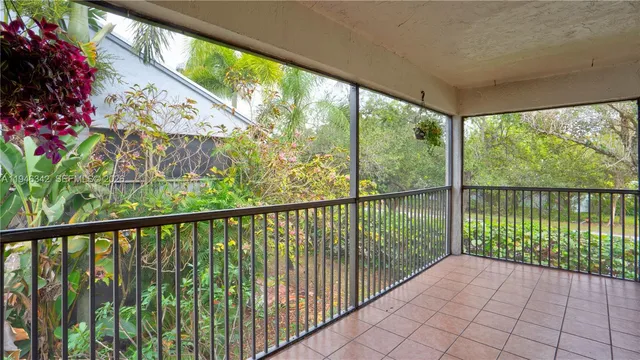 a view of balcony with mountain view
