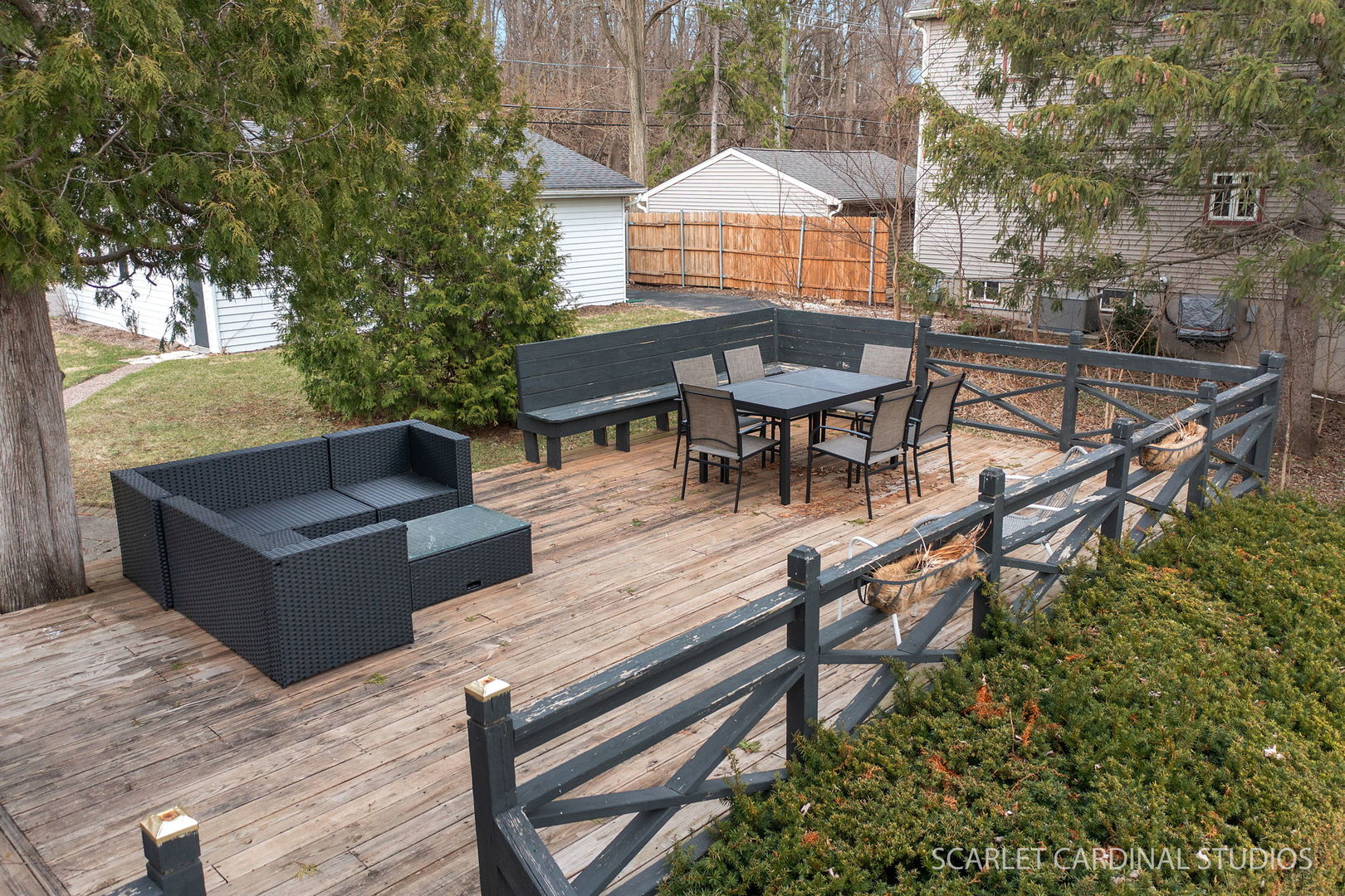705 Spring Beach Way Cary, IL 60013 - Photo 19 of 32 an outdoor sitting area with furniture and wooden fence