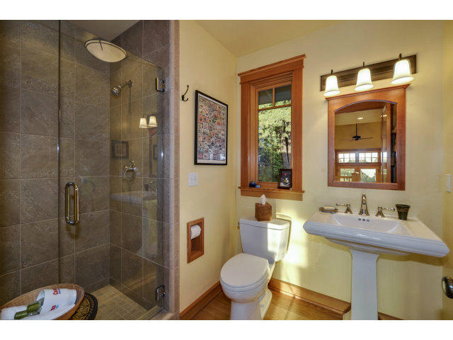 240 Gillette Road Aptos, CA 95003 - Photo 18 of 24 a bathroom with a sink toilet and shower