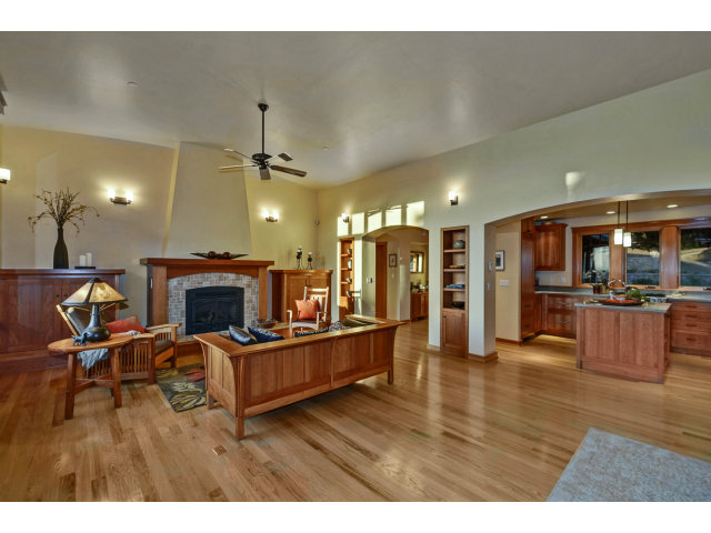 240 Gillette Road Aptos, CA 95003 - Photo 7 of 24 a living room with furniture kitchen view and a wooden floor