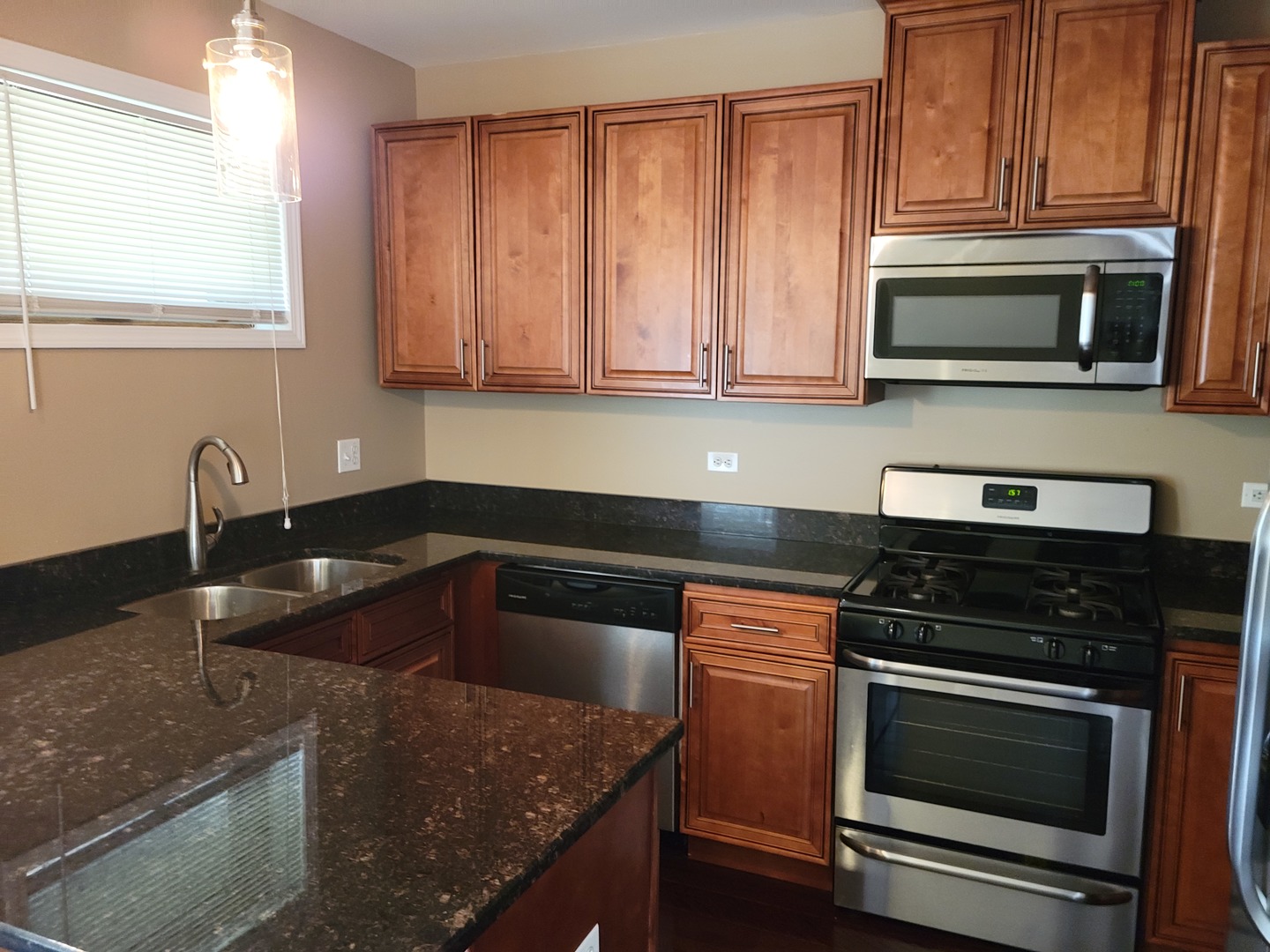 8529 South Rhodes Avenue Chicago, IL 60619 - Photo 4 of 16 a kitchen with granite countertop a sink stove and microwave