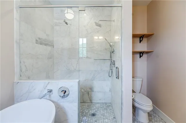 a bathroom with a shower