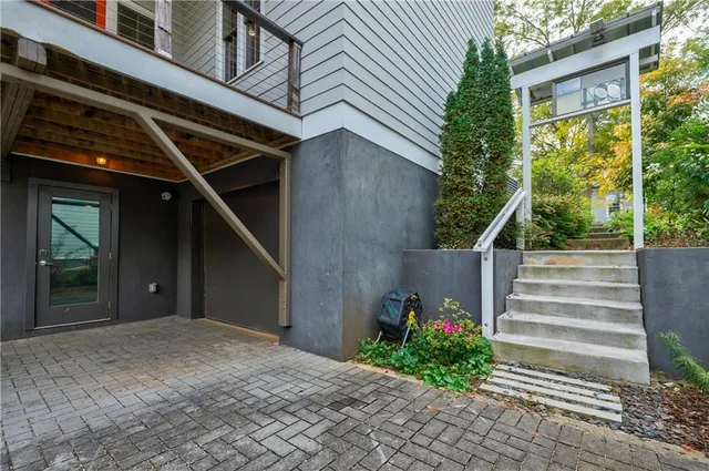 a view of a house with a garden
