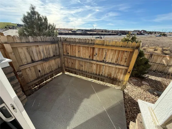 a view of a balcony with an outdoor space