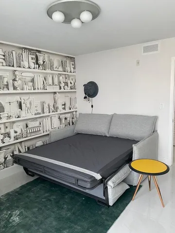 a living room with a table