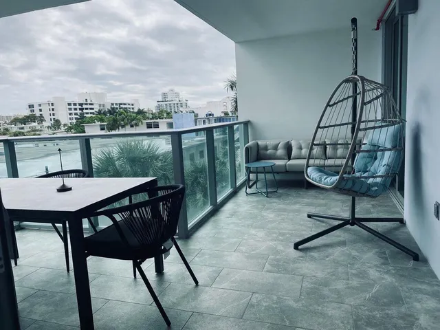 a living room with furniture