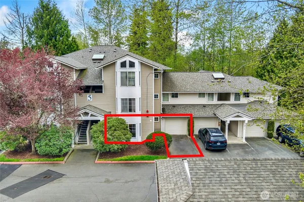 an aerial view of a house