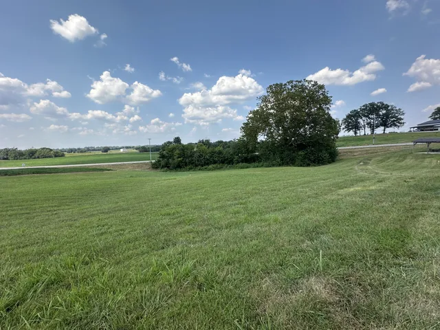 a view of a golf course with a lake