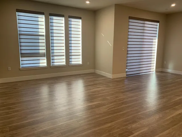 an empty room with a window