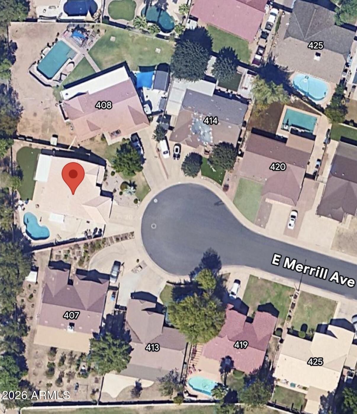 401 East Merrill Avenue Gilbert, AZ 85234 - Photo 21 of 21 an aerial view of a house with a swimming pool