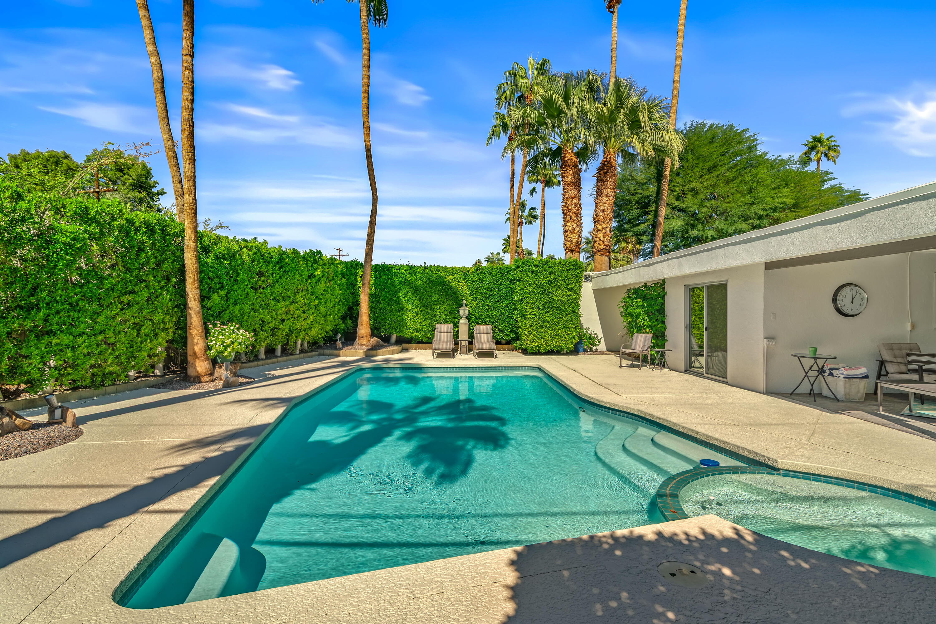 823 San Lucas Road Palm Springs, CA 92264 - Photo 46 of 71 a view of a house with backyard and sitting area