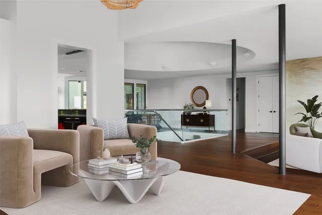 a living room with furniture