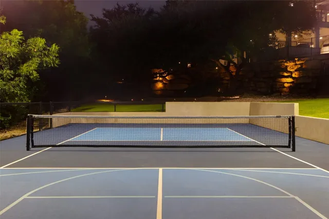 a view of a park with a slide