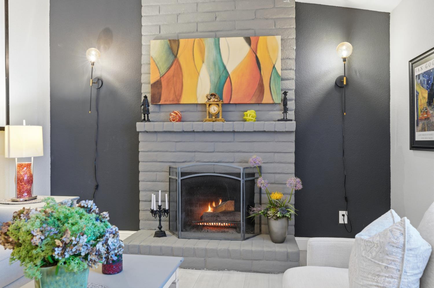 3713 Felkirk Way Modesto, CA 95356 - Photo 3 of 16 a living room with furniture and a fireplace