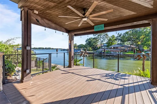 a lake view with a outdoor space