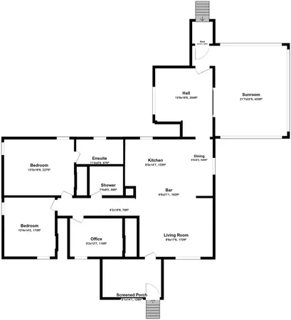 an aerial view of residential houses with outdoor space and river