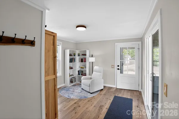 a living room with furniture