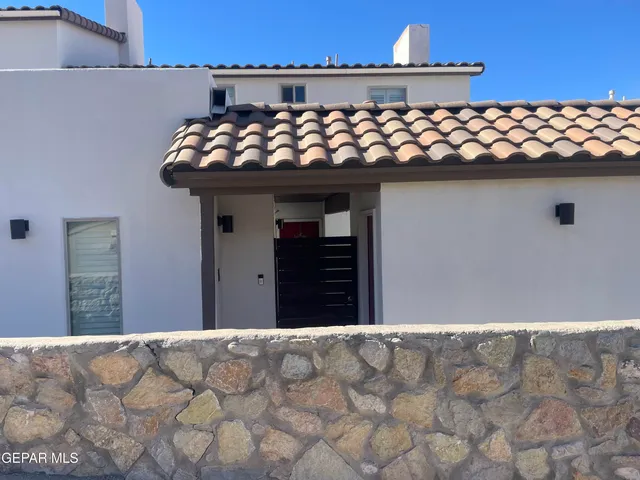 a view of a wooden door