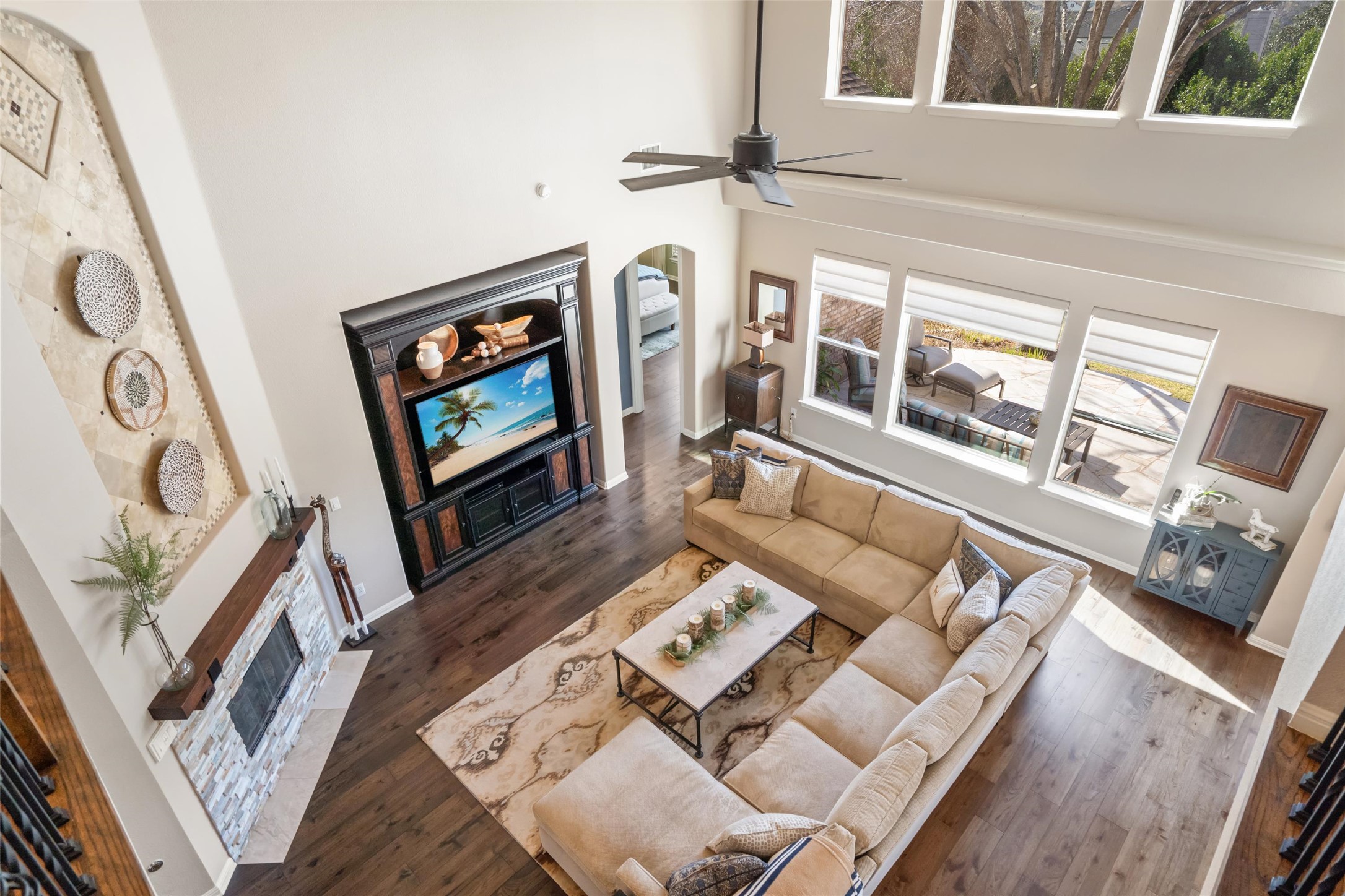 3105 Castellano Way Cedar Park, TX 78613 - Photo 14 of 40 looking down into the living area from the upstairs