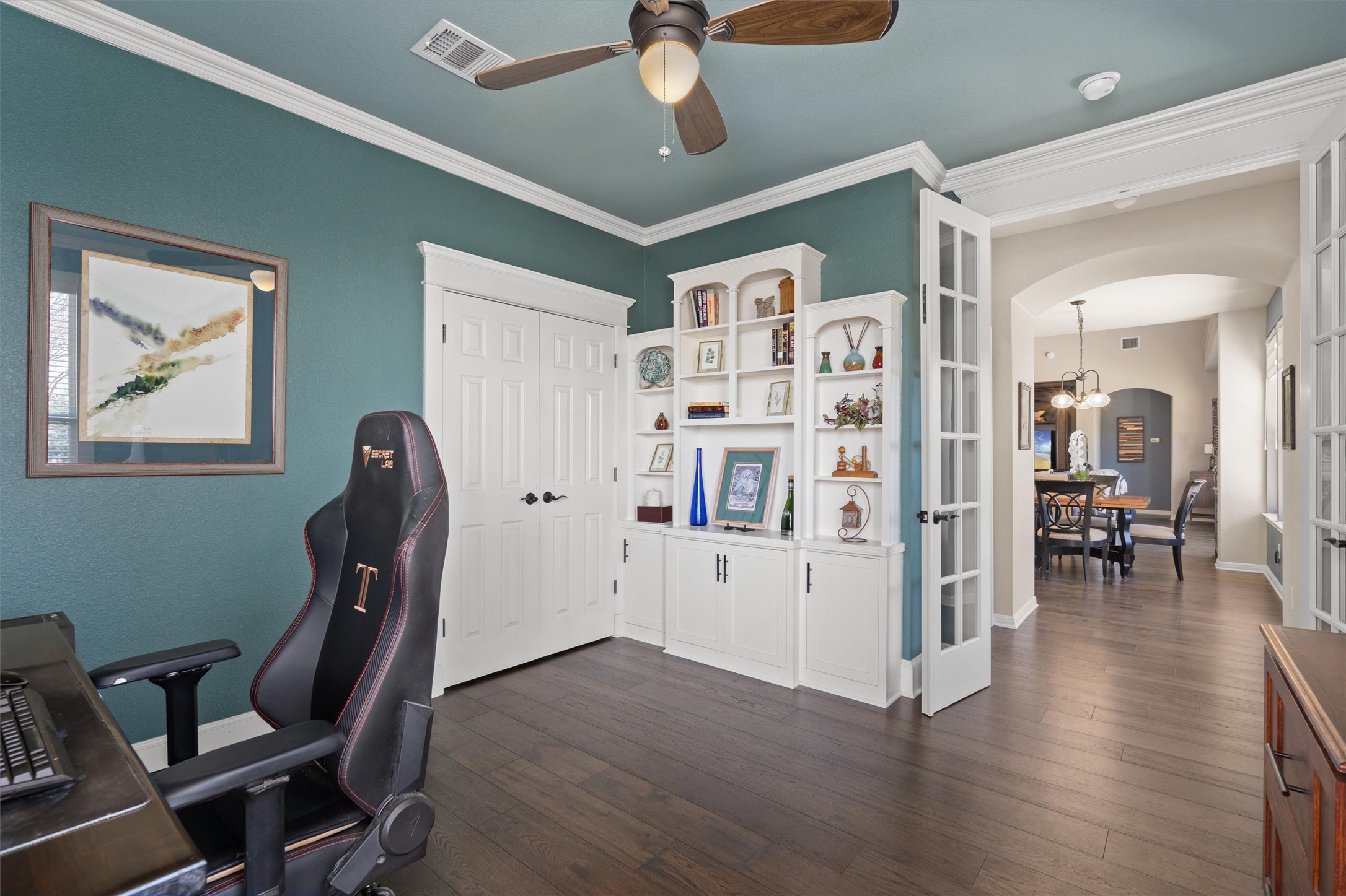 3105 Castellano Way Cedar Park, TX 78613 - Photo 20 of 40 office/main floor secondary bedroom with built ins and storage