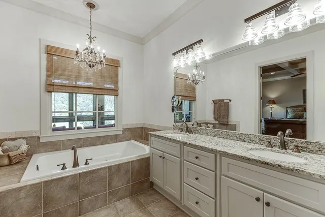 a living room with furniture