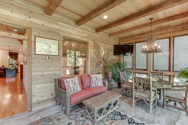 a view of a hallway and front door