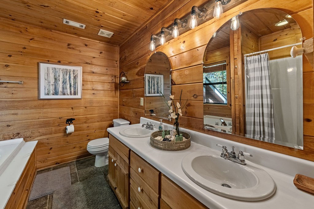 196 Ethan Wilson Way Morganton, GA 30560 - Photo 46 of 66 a bathroom with a sink and a mirror