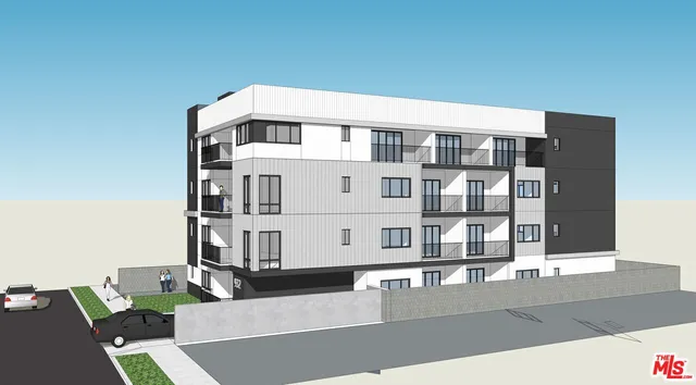 a front view of a building with glass windows