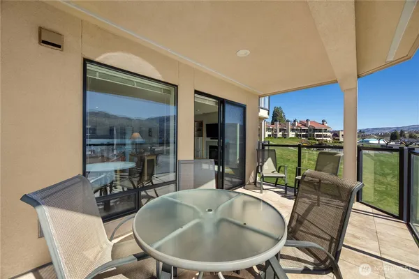 a table and chairs in a room