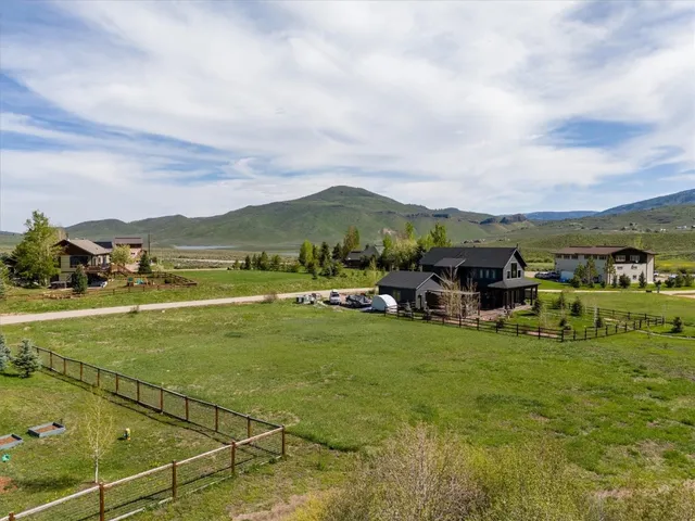 a view of an outdoor space yard and mountain view in back