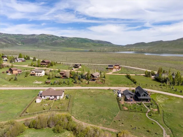 a view of a lake with a mountain