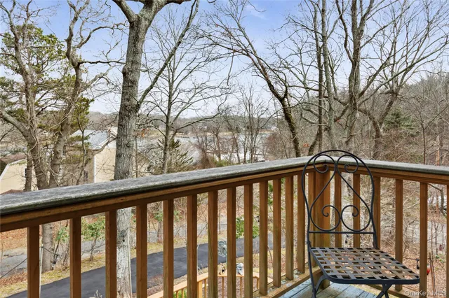 a view of a balcony with staircase