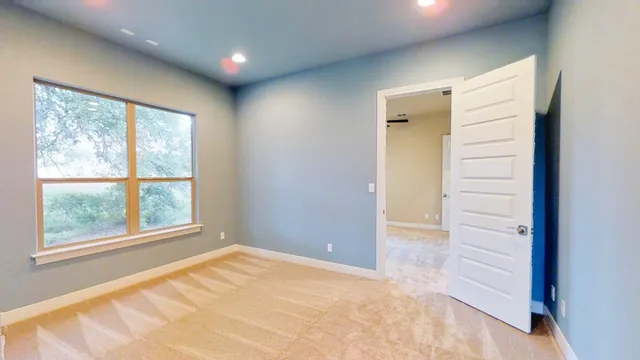 an empty room with a window