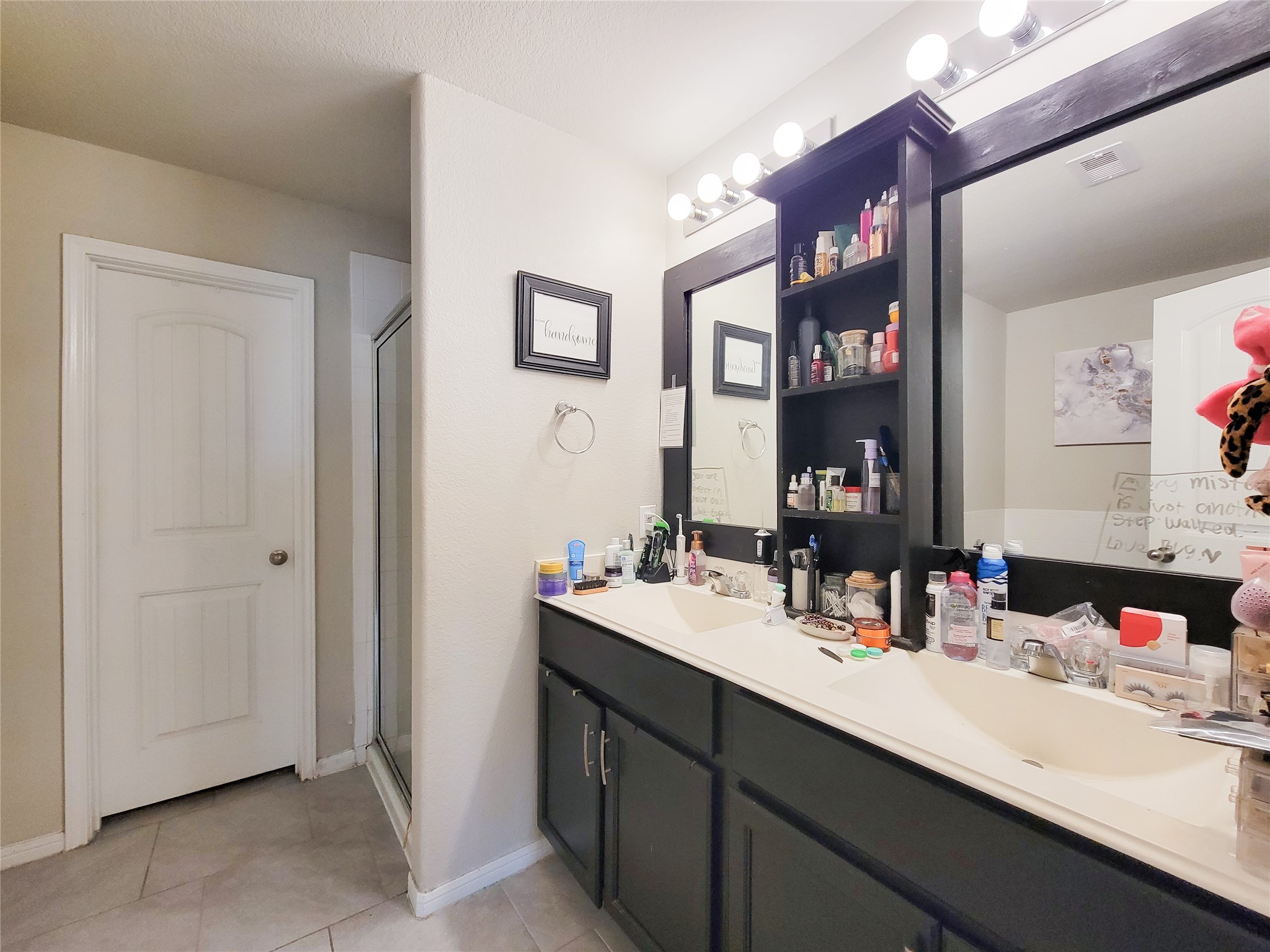 8003 Ecru Lane Rosharon, TX 77583 - Photo 31 of 43 a bathroom with a sink vanity and a mirror