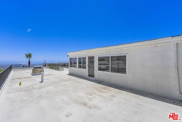 a view of balcony with city